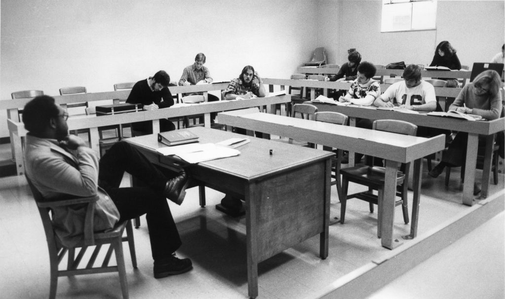 Professor teaching a class.