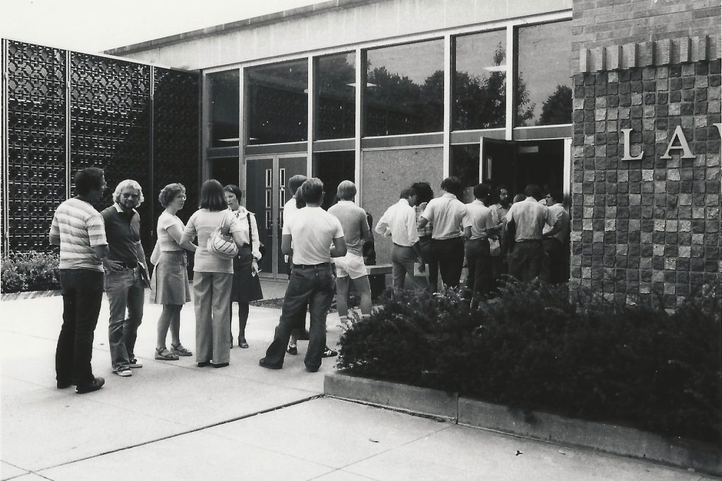 Law students in line.