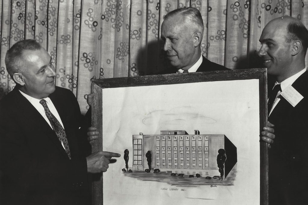 A sketch of the proposed new Law building.