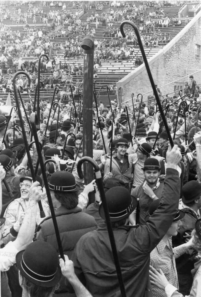 Students excited to participate in the annual Cane Toss.