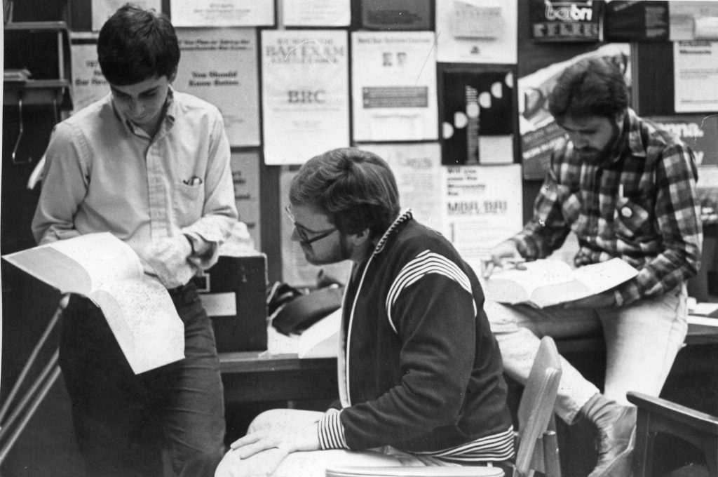 students studying in a classroom