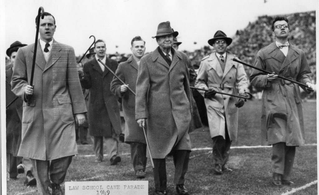 Professor Herbert Page leads the Cane Toss.