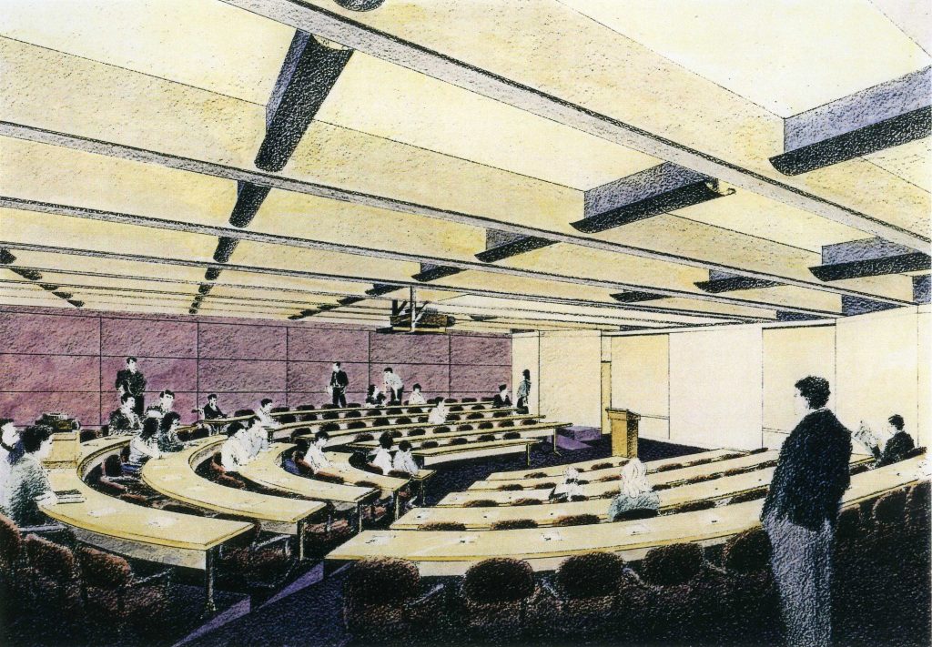 A proposed drawing of one of the Law School's new lecture halls (circa mid-1990s).