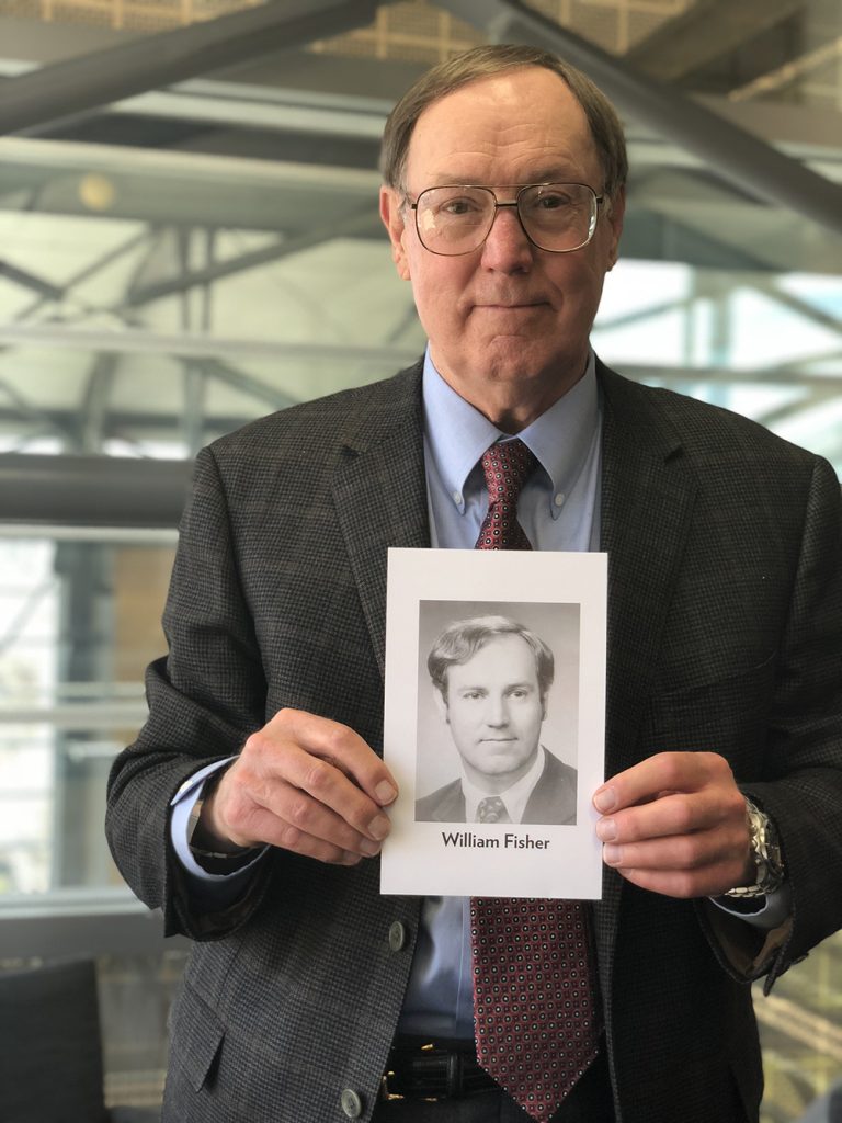 William E. Fisher '78 holds his class exit photo