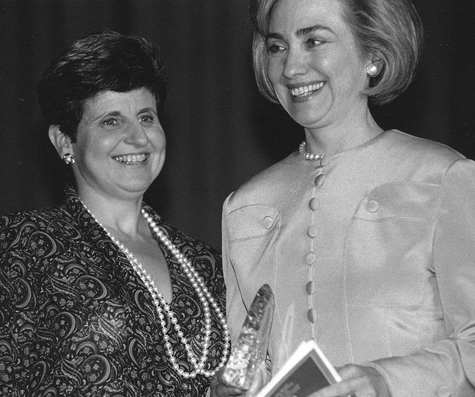 Judith Lichtman with then-First Lady Hilary Clinton