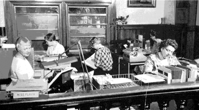 women typing at the Law School