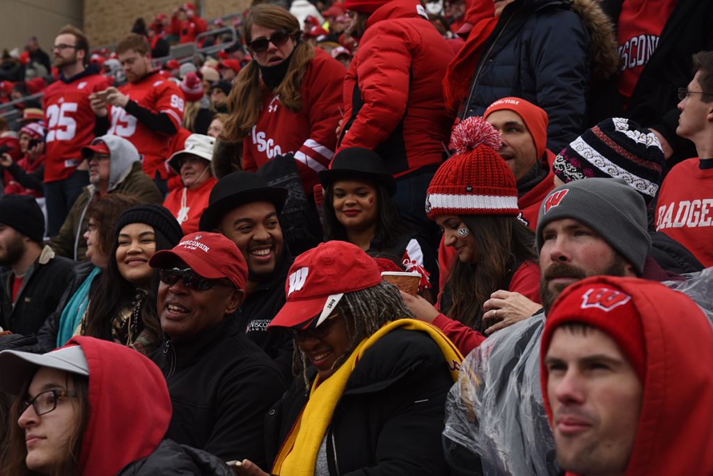 Students watch the 2018 Badgers Homecoming game.