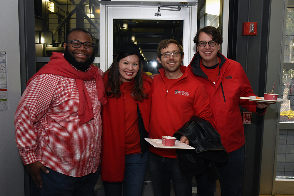 Four alumni at the 150th anniversary tailgate