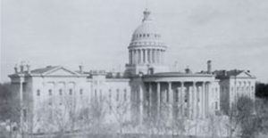 Capitol Building circa 1889, The State Capitol, which housed the Wisconsin Supreme Court, as it looked in 1889.